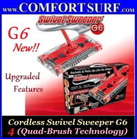 Cordless 360 Degree Swivel Sweeper G6 Quad-Brush (with Rechargeable Battery)